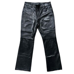 Banana Republic Black Leather Flare Pants